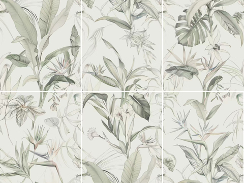 Seamless French Plant Long Tile