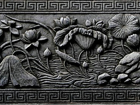 Modern lotus lotus leaf relief