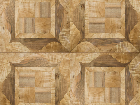 Seamless Geometric Parquet Textured Wood Floor