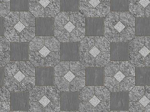 Seamless granite stone geometric parquet floor tile sidewalk road ground square paving