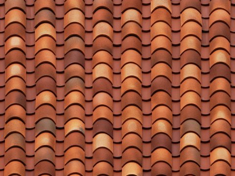 Seamless villa building roof clay ceramic tiles