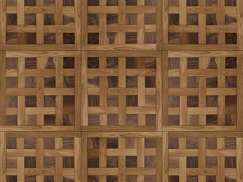 Seamless Geometric Parquet Textured Wood Floor