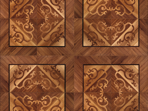 Seamless Geometric Parquet Textured Wood Floor