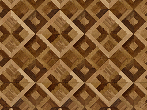 Seamless Geometric Parquet Textured Wood Floor