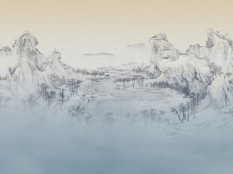 New Chinese background wallpaper mural