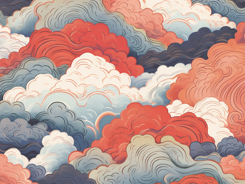 Chinese Colorful Clouds Wallpaper