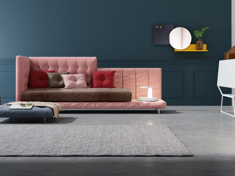 Italian Bonaldo Brand Nordic Fabric Double Sofa