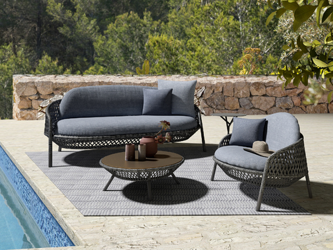 German DEDON brand modern rattan outdoor leisure sofa combination