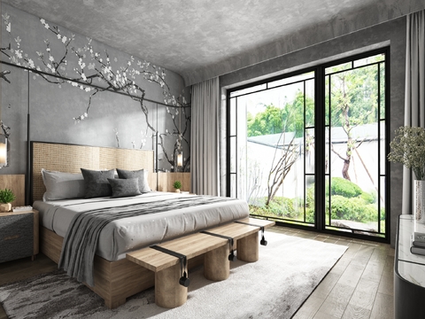 Huang Quan Design Neo-Chinese Style Silent Bedroom