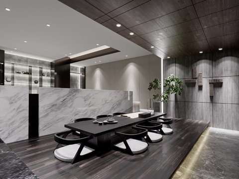 Tang Zhonghan Designs New Chinese Tatami Tea Room