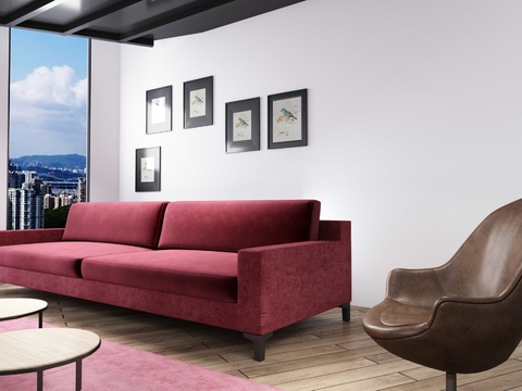 Italian Meridiani brand modern red double sofa