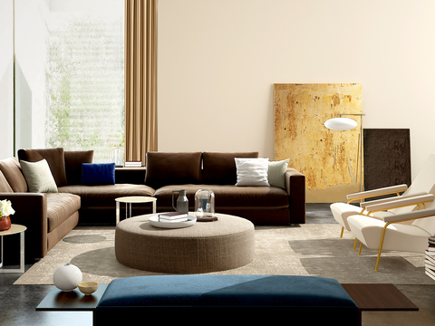 Italian MolteniC brand modern corner sofa combination