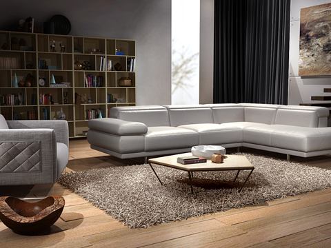 Italian NATUZZI Brand Modern Leather Corner Sofa Combination