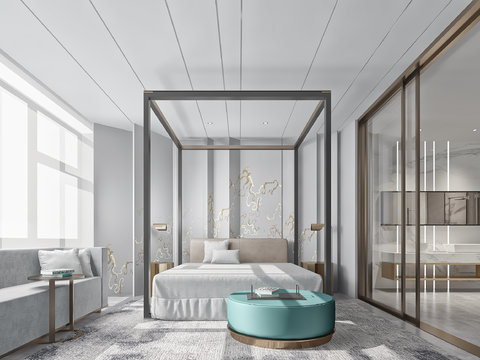 Liang Jianguo Designs Neo-Chinese Style Bedroom