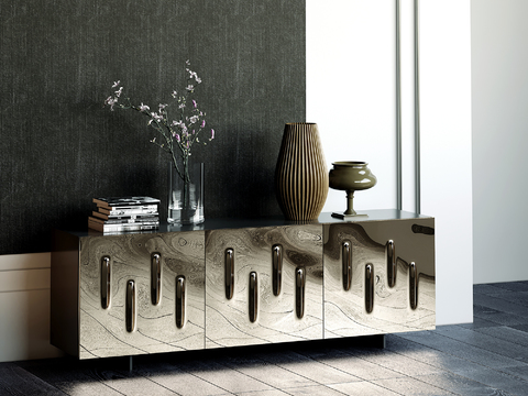 Italy Cattelan italia brand modern metal end view cabinet