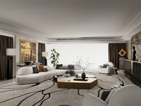 Hangzhou Zhilan Yuehuaxuan | Affordable Luxury Style Living Room