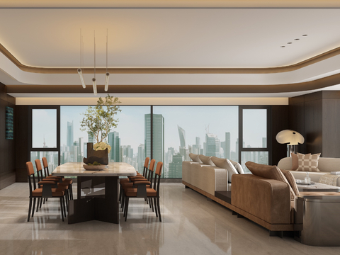 Liang Zhitian × Wu Bin Jointly Designed | Italian Affordable Luxury Style Daping Living&Dining Room