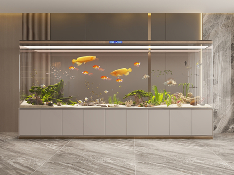 Modern fish tank aquarium