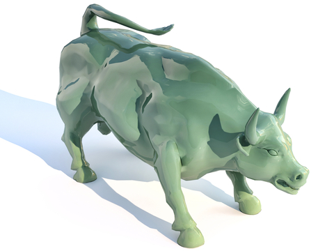 Statue Ornaments Cow Statue Gradient Ceramic