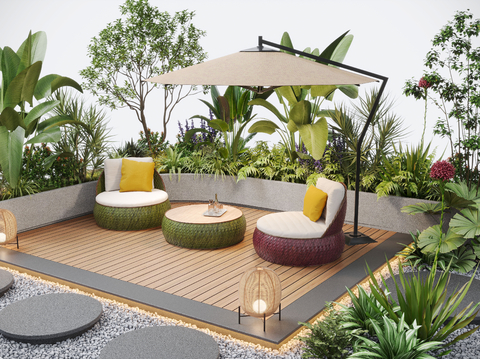 Modern courtyard flower pool outdoor sofa