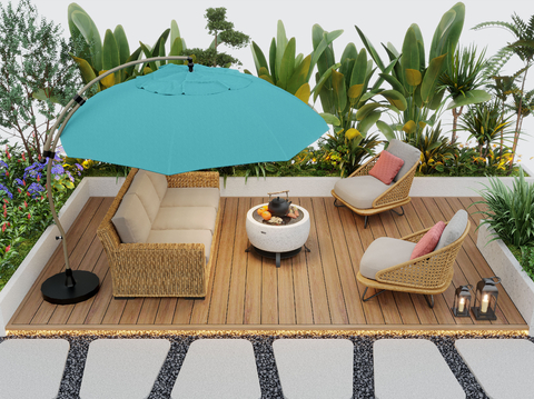 Modern courtyard flower pool outdoor sofa