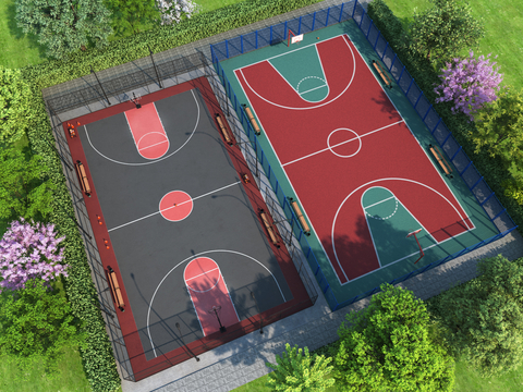 modern basketball court