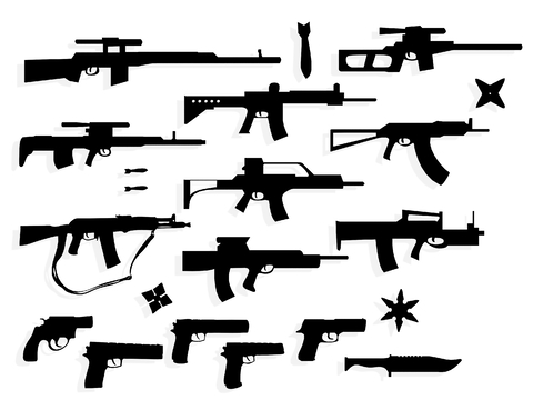 weapons weapons pistol submachine gun silhouette