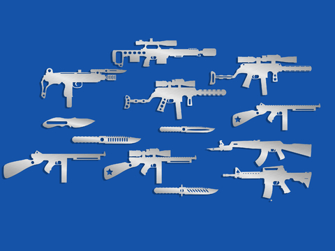 weapons weapons knives submachine gun silhouette