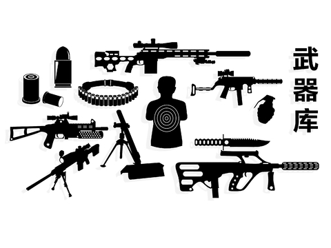 weapons weapons knives submachine gun silhouette