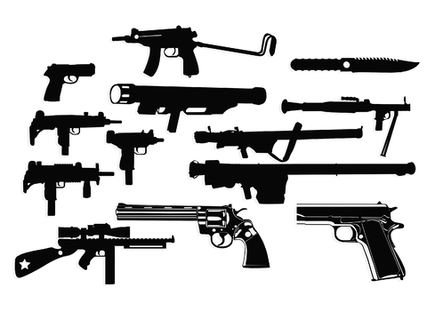 weapons weapons knives submachine gun silhouette