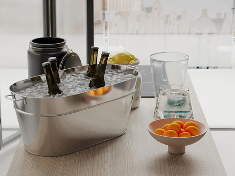 Ice Bucket Wine Fruit Plate