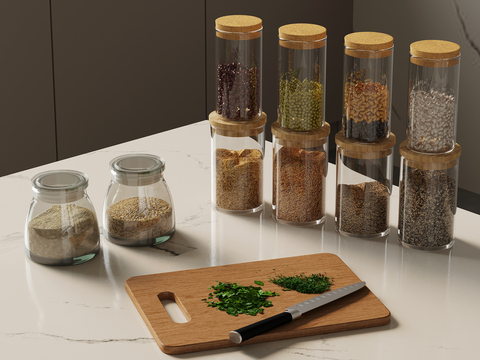 Seasoning jar grain chopping board cutter