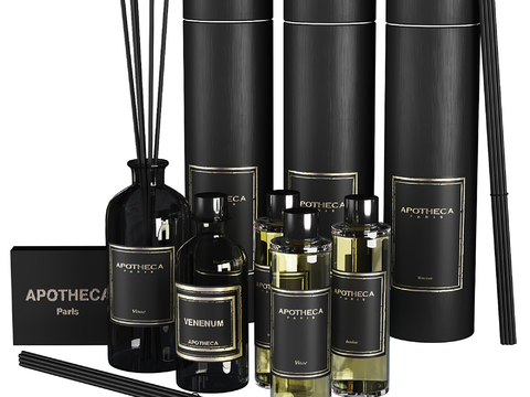 Modern bathroom accessories cosmetics aromatherapy