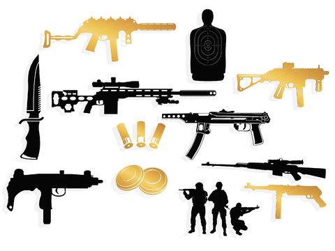 weapons weapons knives submachine gun silhouette