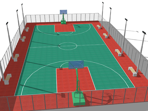 Modern basketball court plastic field