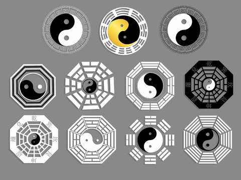 Chinese Wall Decoration Eight Diagrams Taiji Silhouette Taoism