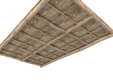 Chinese-style log ceiling mortise and tenon structure roof