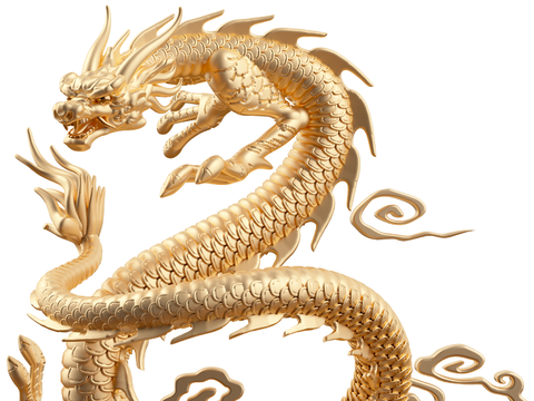 Golden Dragon Sculpture Art Ornaments