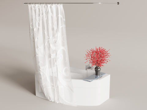 Modern Bathtub Shower Curtain