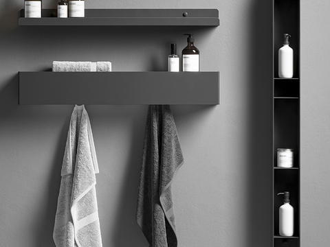 Bathroom products towel rack