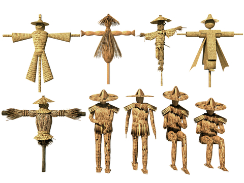 New Chinese Scarecrow Caodui Man Wooden Man