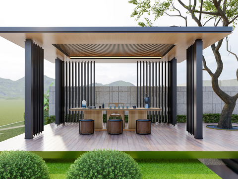 New Chinese Zen Porch Tea Pavilion