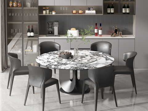 Italian Round Table Dining Table and Chair