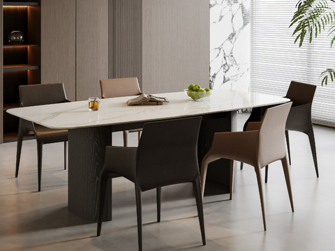 Italian marble dining table and chairs