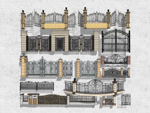 European-style courtyard door double door