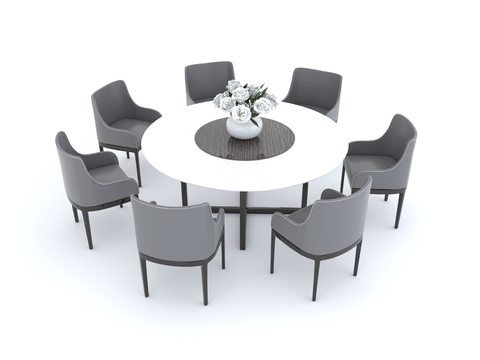 Modern round table and chair dining table and chair