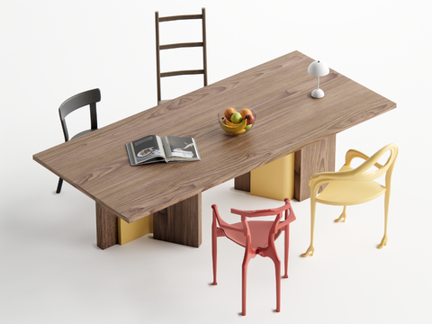 Middle style dining table and chair