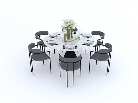 Modern Dining Table and Chair Round Table and Chair