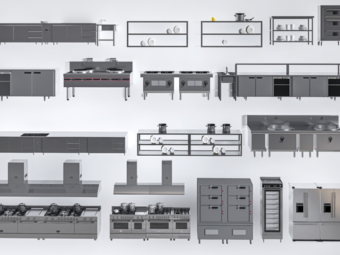 Rear Kitchenware console integrated stove