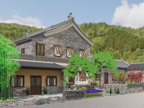 Chinese style farmhouse small courtyard farmhouse